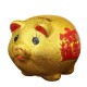 5'' Gold Ceramic Piggy Bank Mini Cute Pig Children Coin Collection Gift Decorations