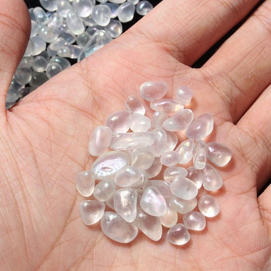 50g 7-9mm Transparent Moonstone Irregular Gemstone Decorations Stone Minerals Polished Specimen Demagnetization