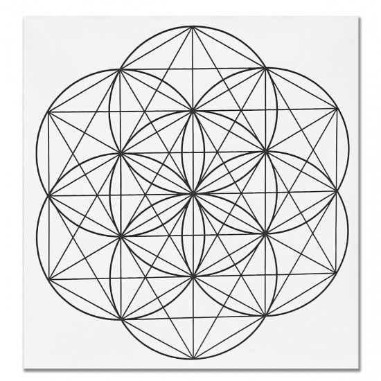 50x50cm Flower Of Life Crystal Grid Cloth Sacred Geometry Healing Tablecloth Beautiful Decorations