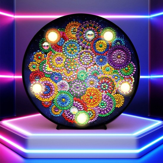 5D Diamond Painting Mandala Embroidery Full Special Shaped Drill LED Lamp light