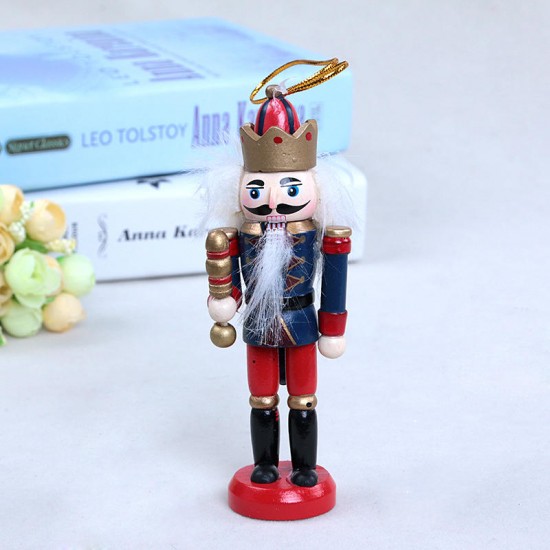 5Pcs 12CM Wooden Nutcracker Soldier Handcraft Walnut Puppet Christmas Decorations Gift