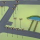 5Pcs/Set 1: 100 HO Scale LED Model Garden Lights Street Light Road Lamps 2-Head