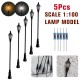 5Pcs/Set 1:100 HO Scale LED Model Post Street Garden Light Railway Train Lamps