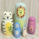 5Pcs/Set Matryoshka Animal Wooden Russian Doll Nesting Dolls Christmas Kids Gift Decorations