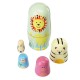 5Pcs/Set Matryoshka Animal Wooden Russian Doll Nesting Dolls Christmas Kids Gift Decorations