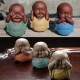 6 Types Speak Hear See NO Evil B uddha Monk Statue Ceramic Tea Pet Shelf Decorations