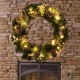 60CM LED Light Christmas Garland Xmas Nuts Home Shop Door Wall Wreath Decorations