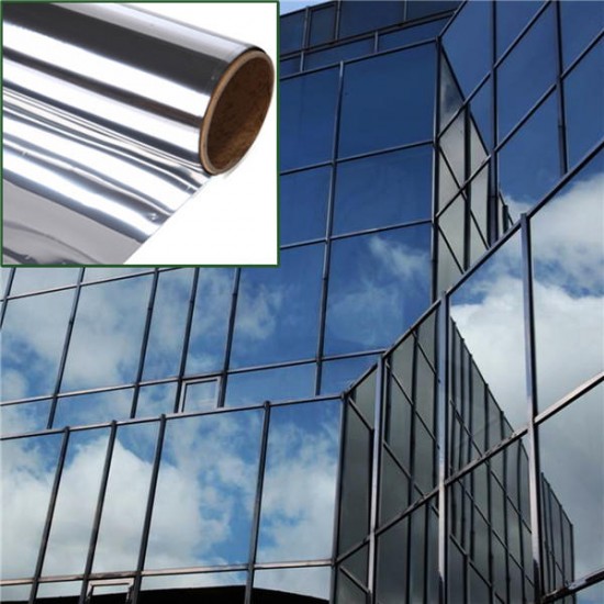 60cm 1.8M Silver One Way Mirror Privacy Tinting Reflective 15% Tint Window Film