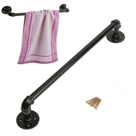 60cm Retro Industrial Tube Towel Rack Clothes Rod