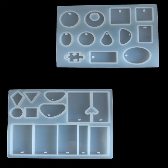 62Pcs/Set Resin Casting Molds Kit Silicone Mold Jewelry Pendant Mould Craft