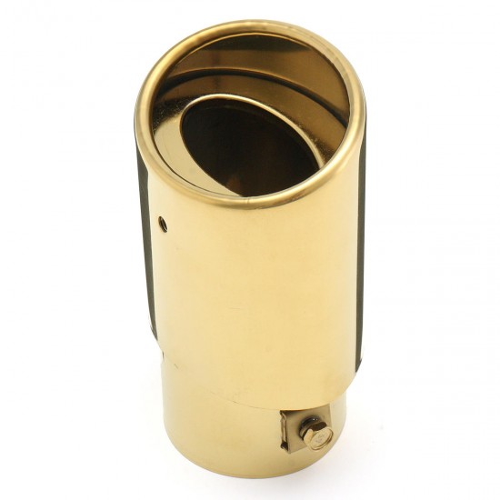 63mm Universal Gold Stainless Steel Car Rear Inlet Exhaust Muffler Tip Silencer