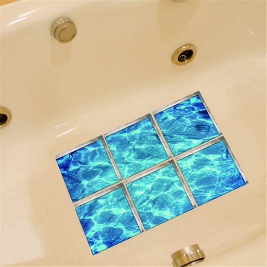 6Pcs/Set 3D Bathroom Anti-Slip Sticker Waterproof Bath Tub Murals Appliques Tread Decorations