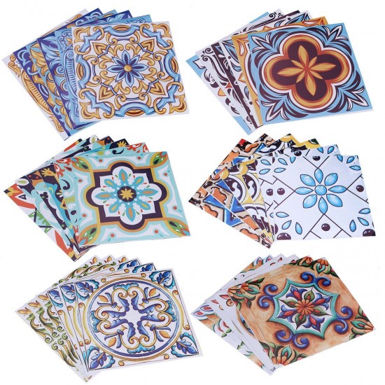 6pcs Waterproof Tile Style Tile Stickers European And American Tile Stickers