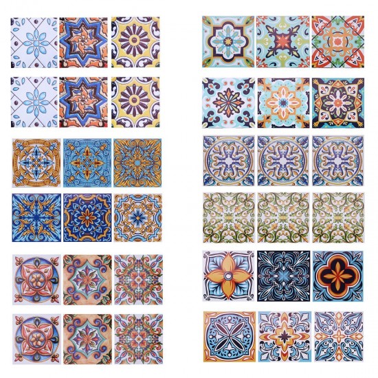 6pcs Waterproof Tile Style Tile Stickers European And American Tile Stickers