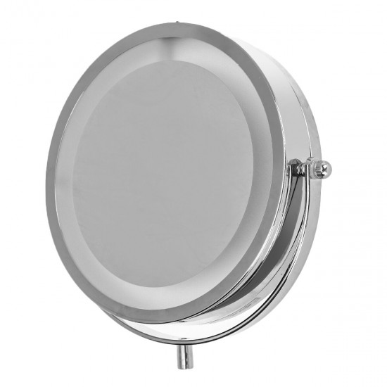 7 Inch Folding Telescopic Bathroom Makeup Mirrors With LED Wall Mounted 3x Magnifying