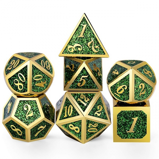 7 Pcs/Set Metal Dice Set Role Playing Dragons Table Board Game Toys With Cloth Bag Bar Party Game Dice