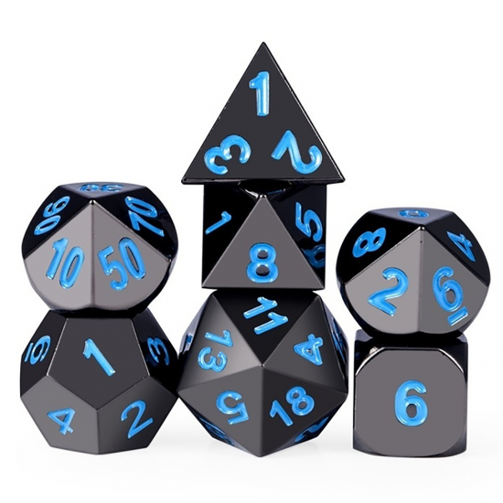 7 Pcs/Set Metal Dice Set Role Playing Dragons Table Game With Cloth Bag Bar Party Game Dice