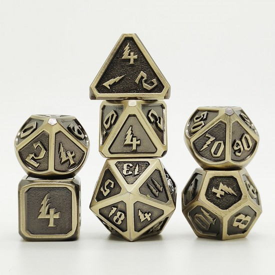 7 Pcs/Set Metal Dice Set Role Playing Dragons Table Game With Cloth Bag Bar Party Game Dice