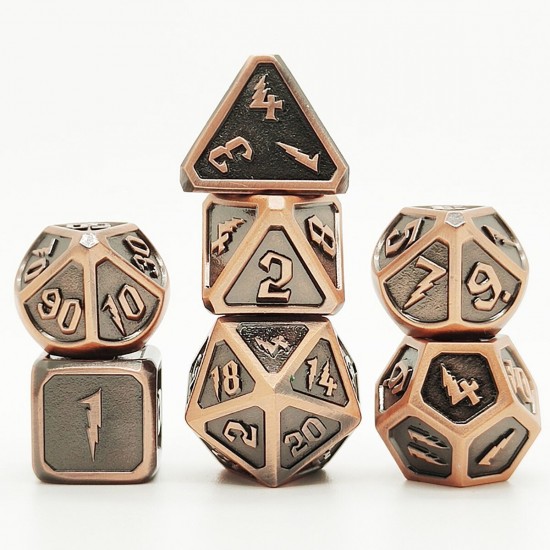 7 Pcs/Set Metal Dice Set Role Playing Dragons Table Game With Cloth Bag Bar Party Game Dice