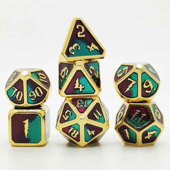 7 Pcs/Set Metal Dice Set Role Playing Dragons Table Game With Cloth Bag Bar Party Game Dice