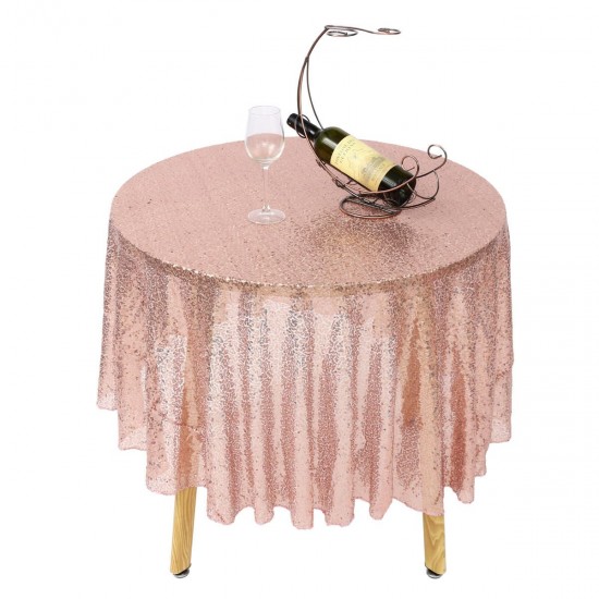 71'' Round Sparkle Sequin Tablecloth Cover For Wedding Party Banquet Decorations