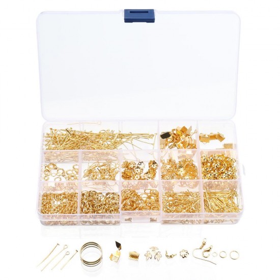 760Pcs/Set Eye Pins Lobster Clasps Jewelry Wire Earring Hooks Jewelry Finding Kit for DIY Necklace Jewelry Bracelet Making