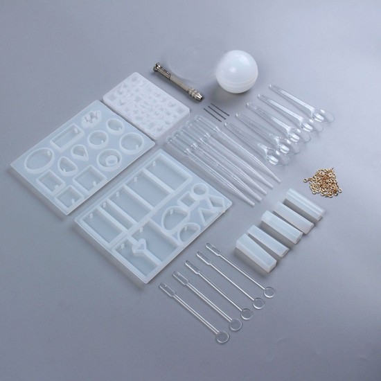 77PCS DIY Bracelet Pendant Epoxy Mold Set Jewelry Pendant Mould Craft