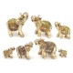 7Pcs Feng Shui Golden Elephant Statue Lucky Wealth Figurine Gift Home Decor