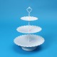 7Pcs White/Gold Amalfi Glass Top Cake Stand Round Metal Wedding Cupcake Tower Decorations