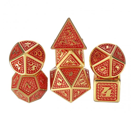 7pcs/set Metal Dice Creative Polyhedral Role Playing Table Game