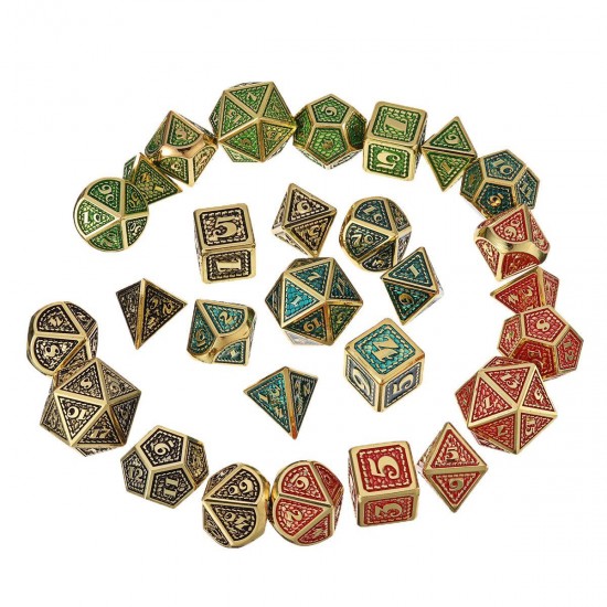 7pcs/set Metal Dice Creative Polyhedral Role Playing Table Game