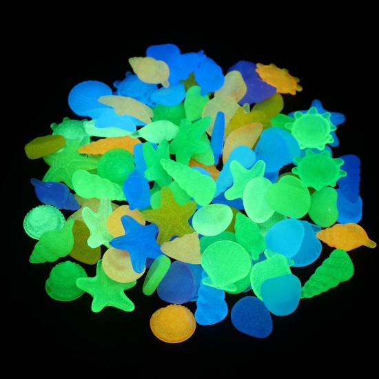 80Pcs Luminous Artificial Stone Aquarium Fish Tank Decorations Accessories Marine Animals Ornament