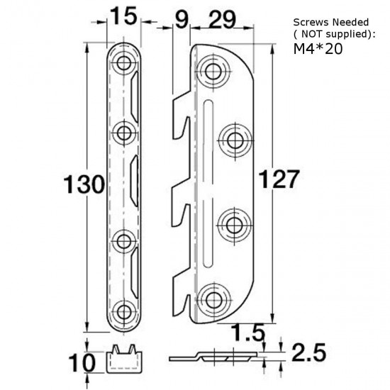 8Pcs/Set Bed Fittings Connectors Brackets Joiners Replacement 127mm