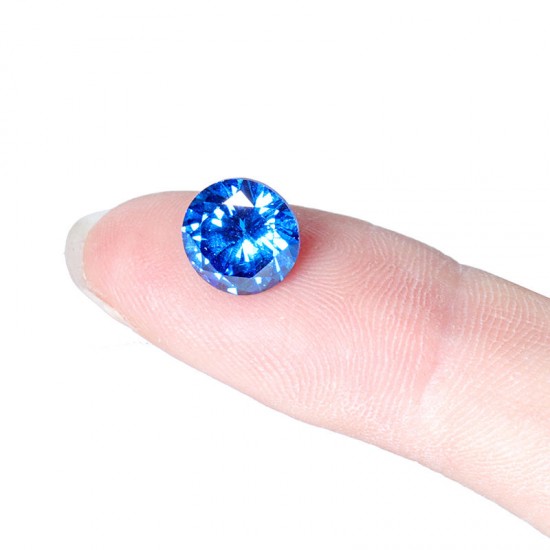 8mm 3.25ct Sea Blue Sapphire Round Faceted Cut Shape AAAAA VVS Loose Gemstone Decorations