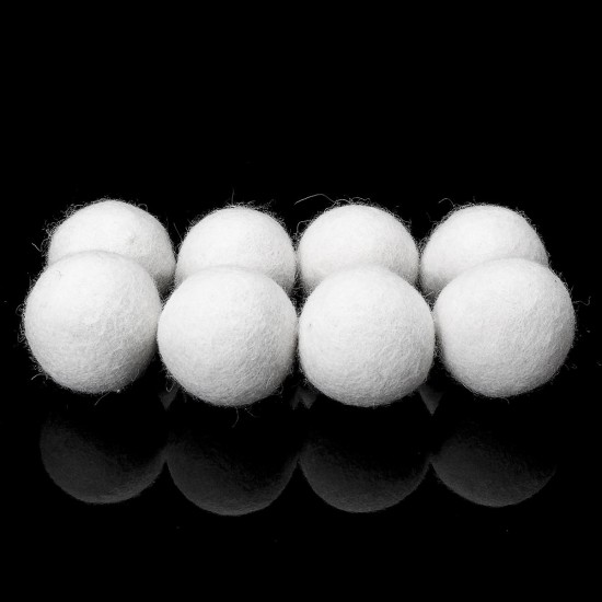 8pcs Wool Dryer Balls Reusable Natural Organic Laundry Fabric Softener Ball Fine