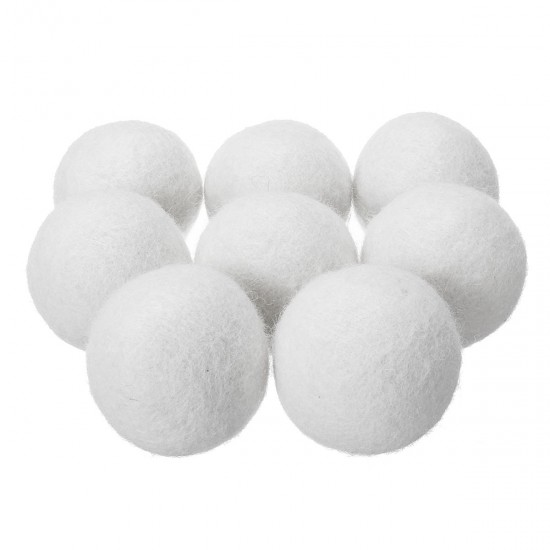 8pcs Wool Dryer Balls Reusable Natural Organic Laundry Fabric Softener Ball Fine