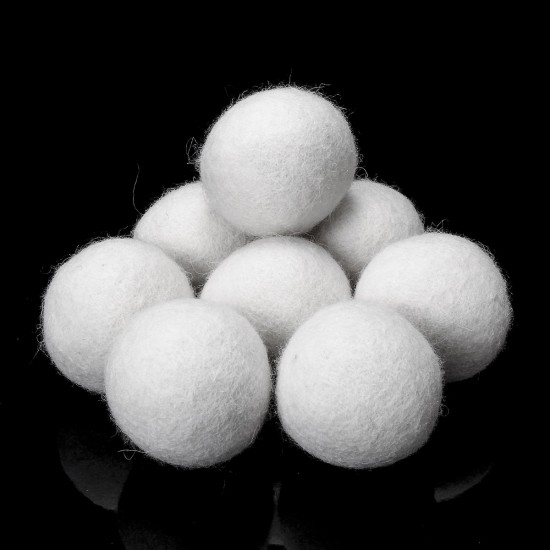 8pcs Wool Dryer Balls Reusable Natural Organic Laundry Fabric Softener Ball Fine