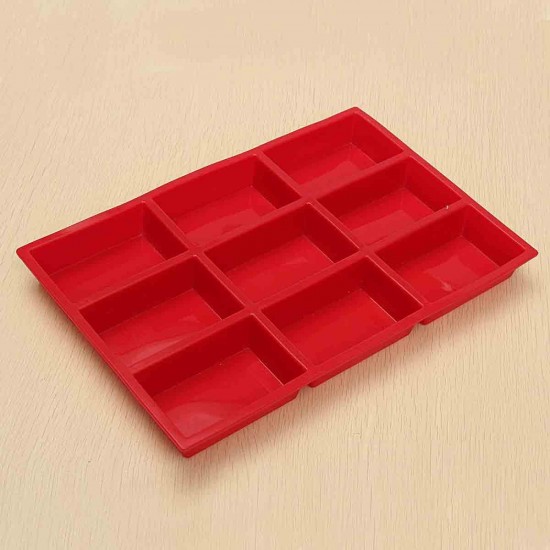 9 Cavity Rectangle Silicone Bread Cupcake Mould DIY Chocolate Soap Bakeware Tray