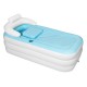 Adult Child PVC Portable Bathtub Foldable Inflatable Warm Bath Tub Spa Blue 63''