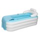 Adult Child PVC Portable Bathtub Foldable Inflatable Warm Bath Tub Spa Blue 63''