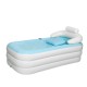 Adult Child PVC Portable Bathtub Foldable Inflatable Warm Bath Tub Spa Blue 63''