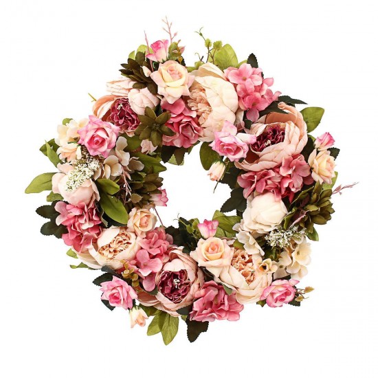 Artificial Flowers Garland European Lintel Wall Decorative Flower Door Wreath for Wedding Home Christmas Decoration