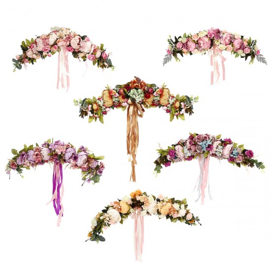 Artificial Flowers Garland European Lintel Wall Flower Door Wreath for Wedding Home Christmas Decor Supplies