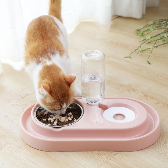Automatic Pet Dog Cat Drink Water Dispenser Feeder Food Bowl Dish