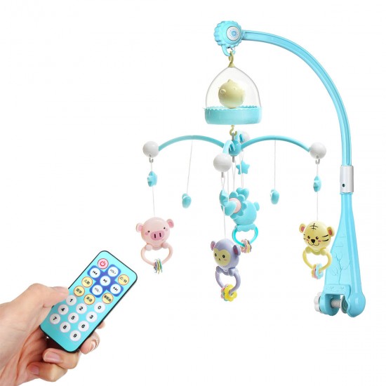 Baby Crib Mobile Bed Bell Hanging Holder Music Box Night Light Newborn Toys Gift