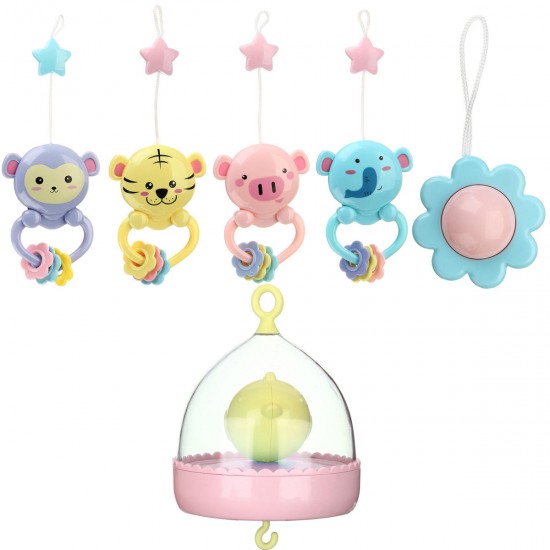 Baby Crib Mobile Bed Bell Hanging Holder Music Box Night Light Newborn Toys Gift