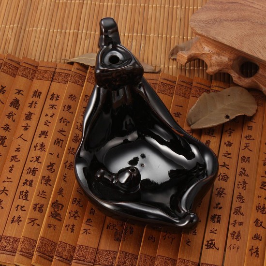 Backflow Incense Cone Burner Incense Stick Holder Water Pond Stream Home Fragrant Censer Decor