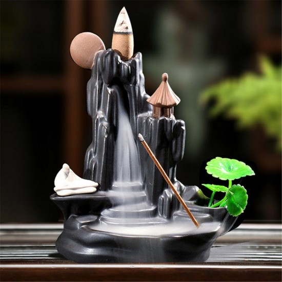 Backflow Waterfall Incense Burner Censer Holder Home Decor Yoga Relax Gift