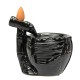 Black Ceramic Waterfall Incense Burner Buddhist Backflow Censer Holder & 10 Cones