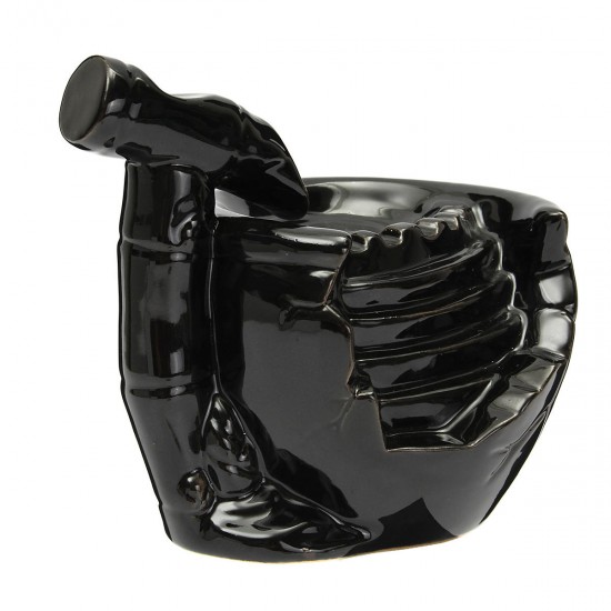 Black Ceramic Waterfall Incense Burner Buddhist Backflow Censer Holder & 10 Cones